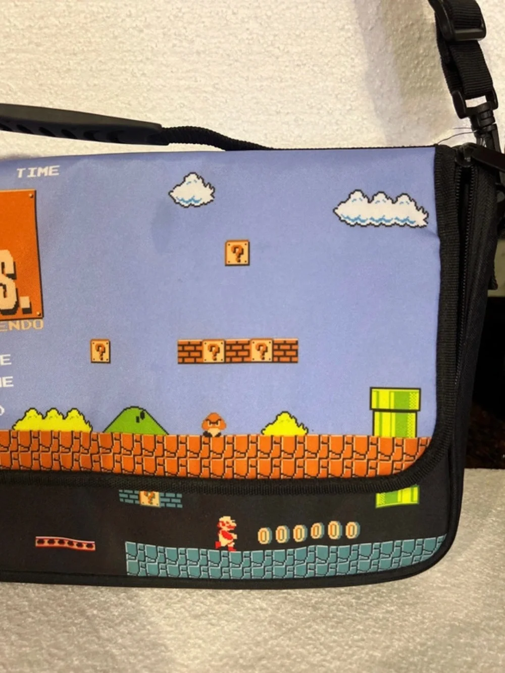 Power is A Super Mario Bros Messenger Bag with Nintendo Switch Case